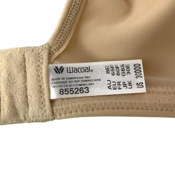 Wacoal 855263 Classic Reinvention Full Coverage Bra Size 30DDD Beige Underwire - Picture 3 of 5
